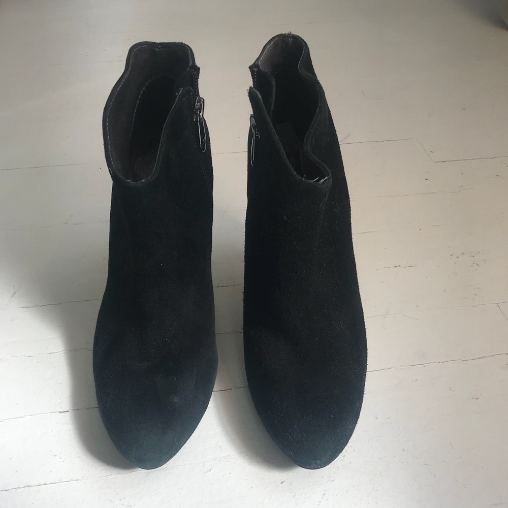 Black suede ankle booties